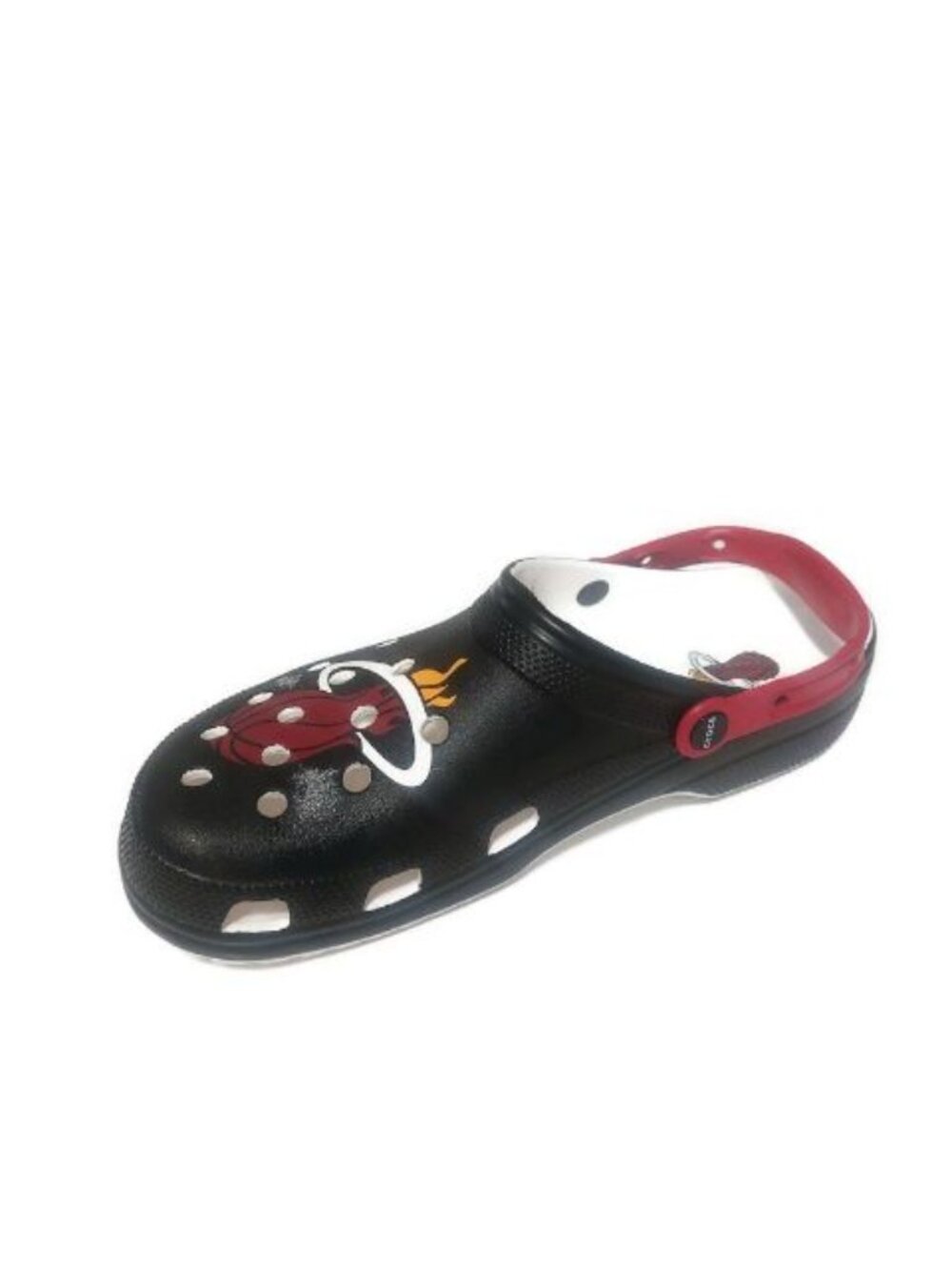 NBA Miami Heat Crocs Classic Clogs Mens Size 13 Black Red White Croslite Sandals - Picture 3 of 8